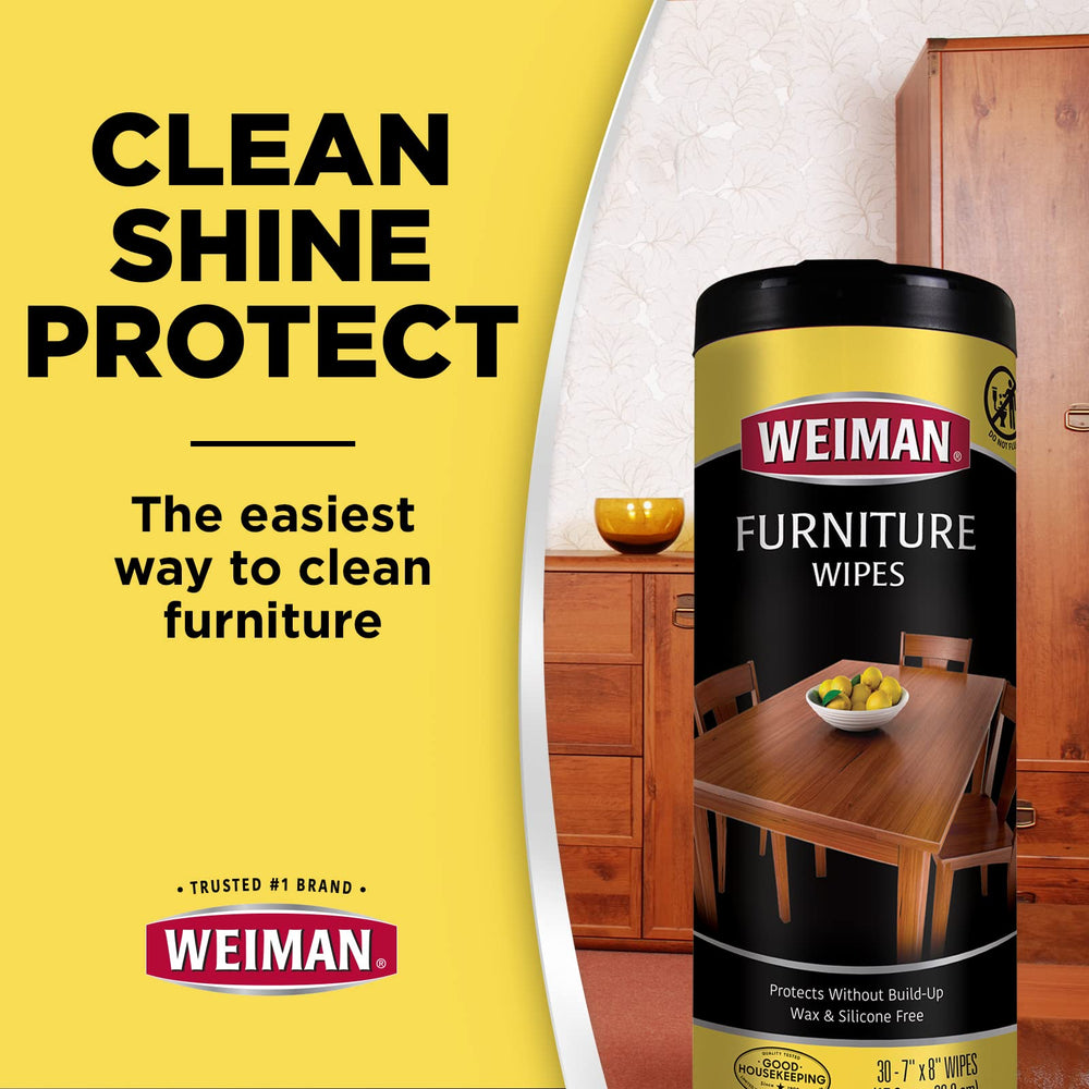 Weiman microfiber cloth included, for easy buffing and streak-free shine.