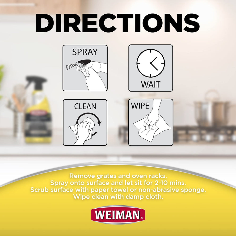 Weiman Heavy Duty Cleaner used on oven frames, trays, drawers, and handles