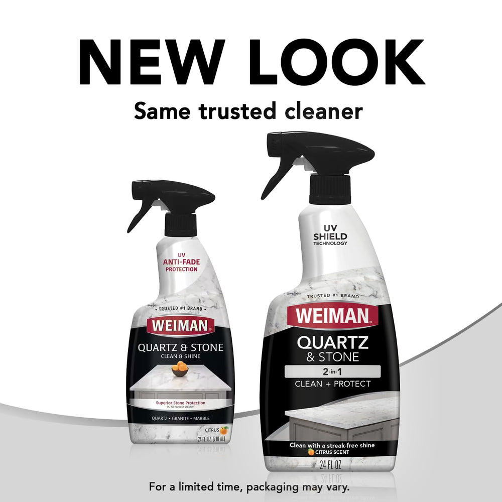 Sealed stone surfaces like granite and marble being cared for with Weiman