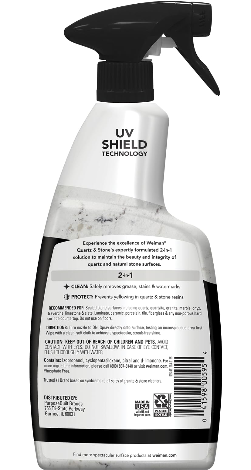 Weiman quartz cleaner two bottles highlight bundle value and convenience.
