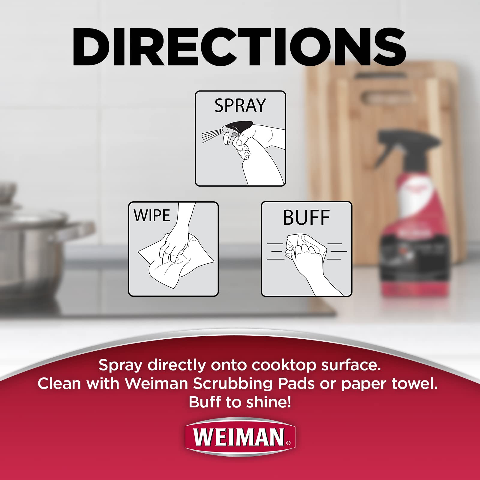 Weiman safe for glass, ceramic, microwave glass surfaces
