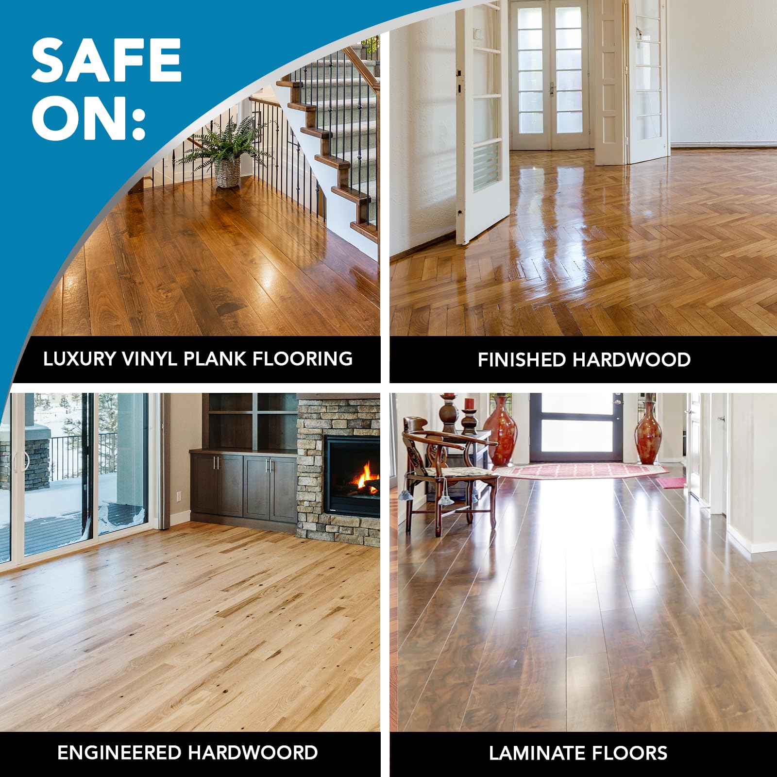 Weiman sheen restoration results in a glossy, protective floor finish.