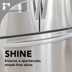Weiman stainless steel cleaner spray in action leaves a polished, residue-free finish