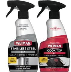 Weiman stainless steel cleaner bottle pour for quick touch ups
