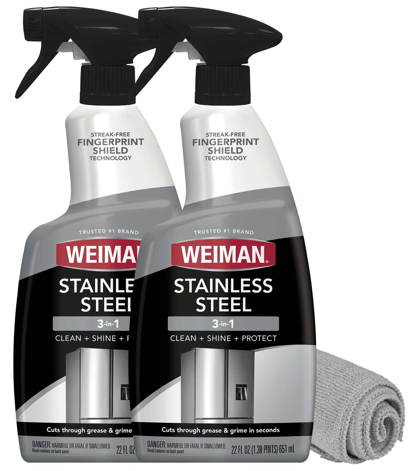 Weiman stainless steel cleaner polish 2-pack for a polished, streak-free shine.