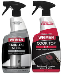 Weiman stainless steel cleaner polish brightens surfaces and protects finishes