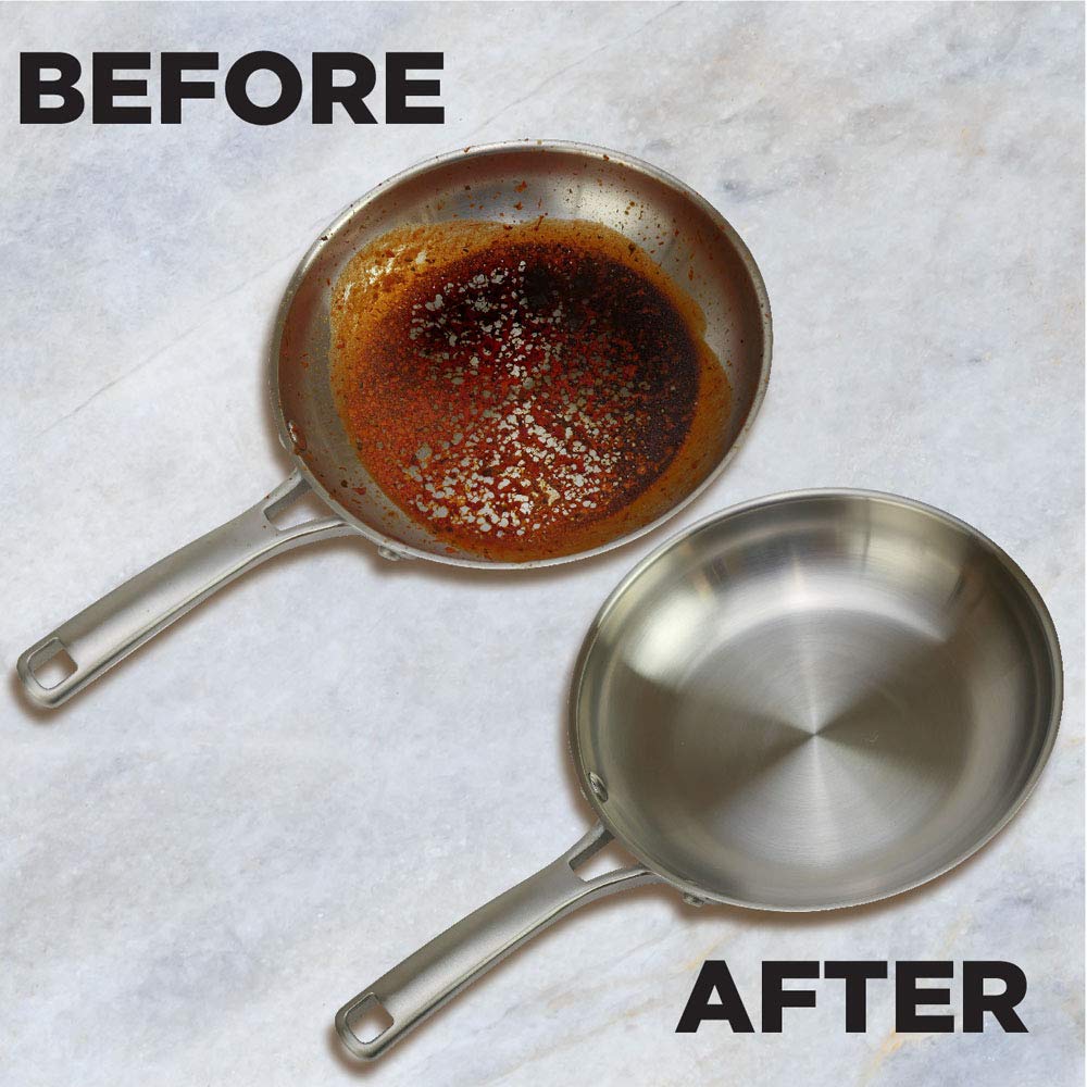 Weiman stainless steel cookware cleaner bottle pour removes grime and restores luster