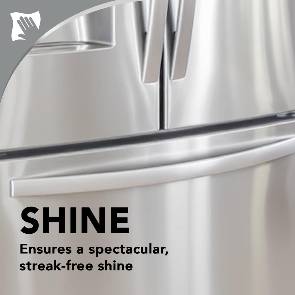 Weiman water spots removal on stainless surfaces restores clarity and reflectivity.