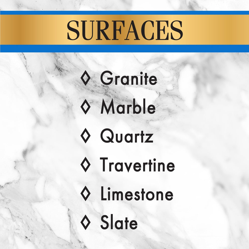 Weiman Stone Care Granite Cleaner kitchen counter scene shows quick daily wipe-downs.