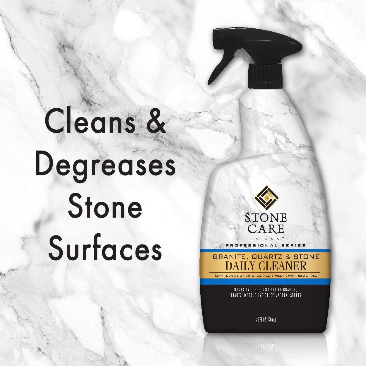 Weiman Stone Care Granite Cleaner marble surface detail suggests gentle cleaning on calcium-rich stone.