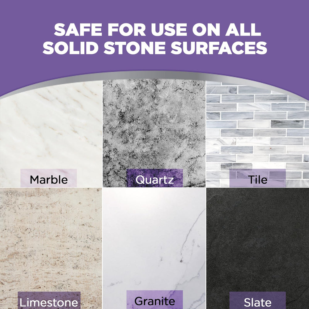 Weiman stone countertop shine with residue-free finish after cleaning session