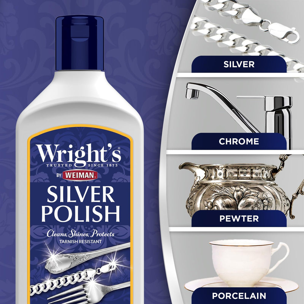 Chrome and brass revived by Wright's cleaner polish