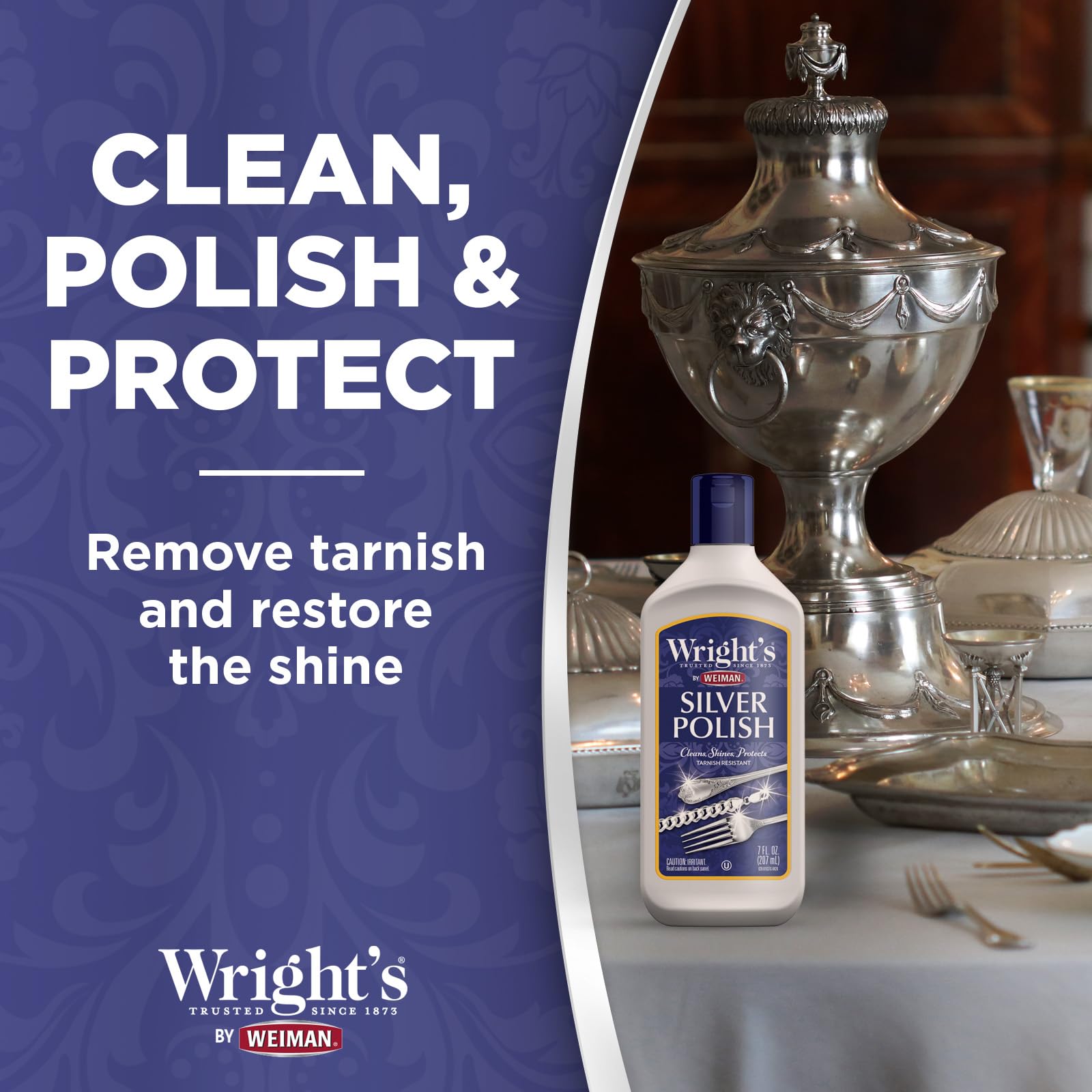 Polished jewelry gleams after Wright's Silver Cleaner