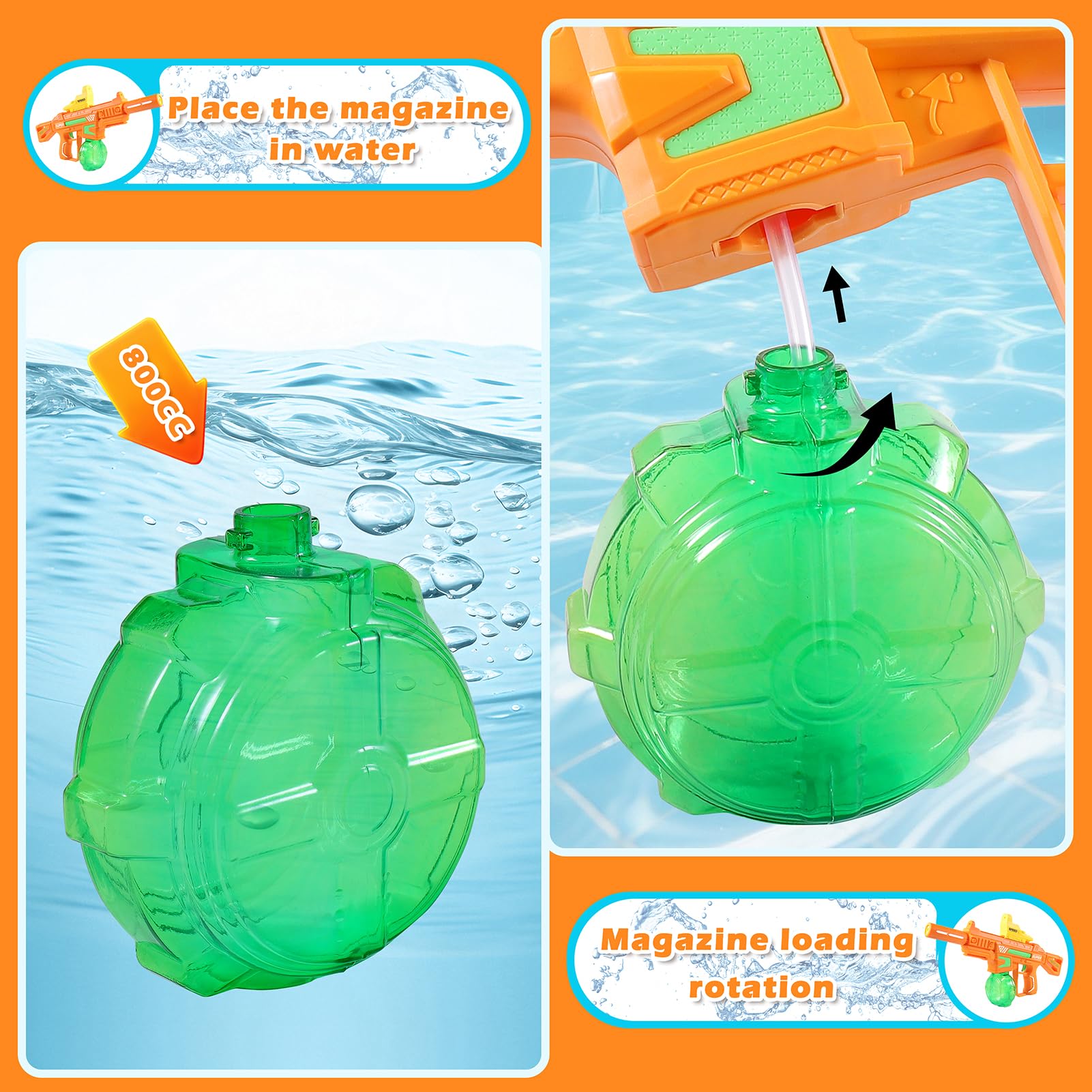 Weirtoya Electric Water Gun gentle spray mode keeps near-range fun safe.