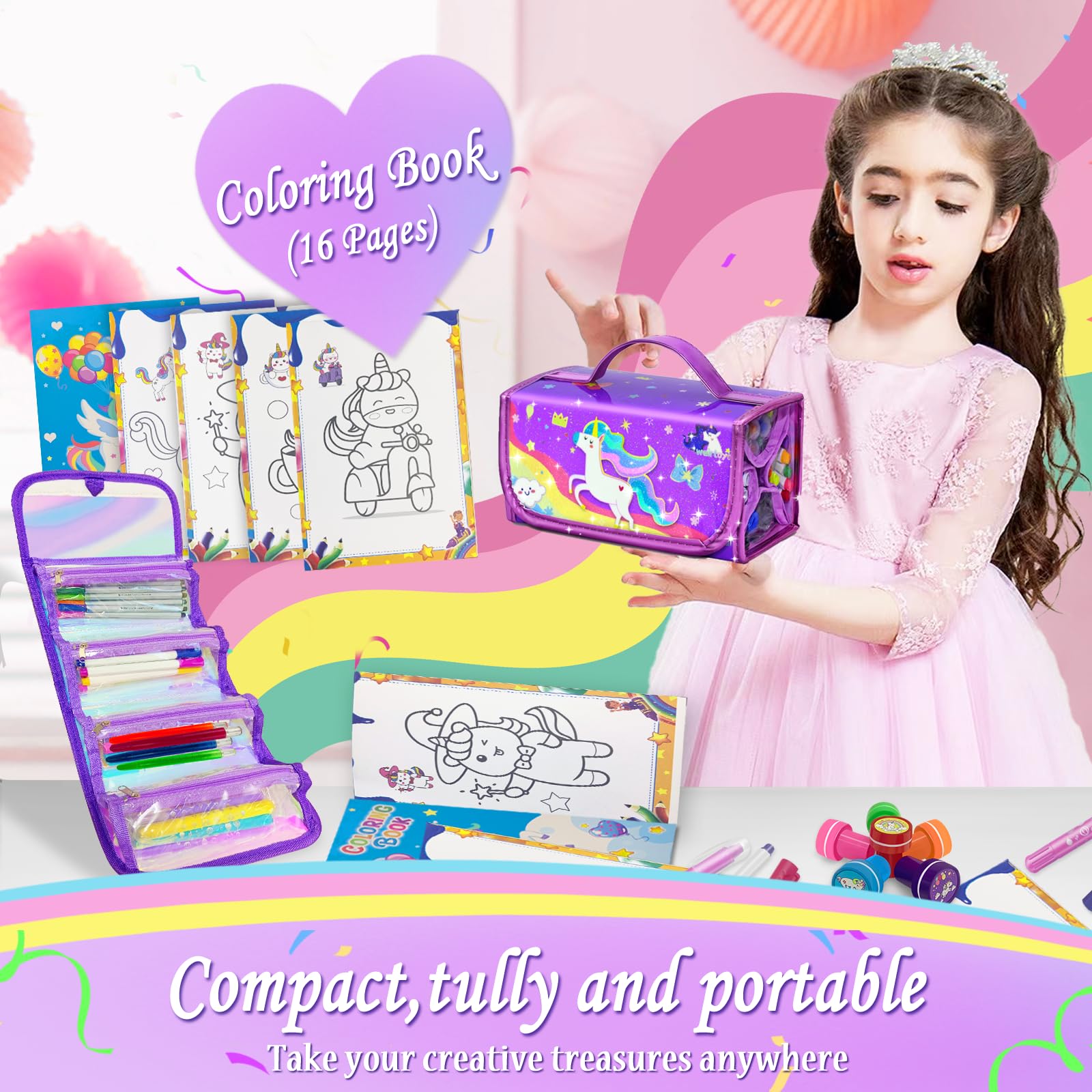 Weirtoya unicorn stickers and stamps spark imaginative color stories.