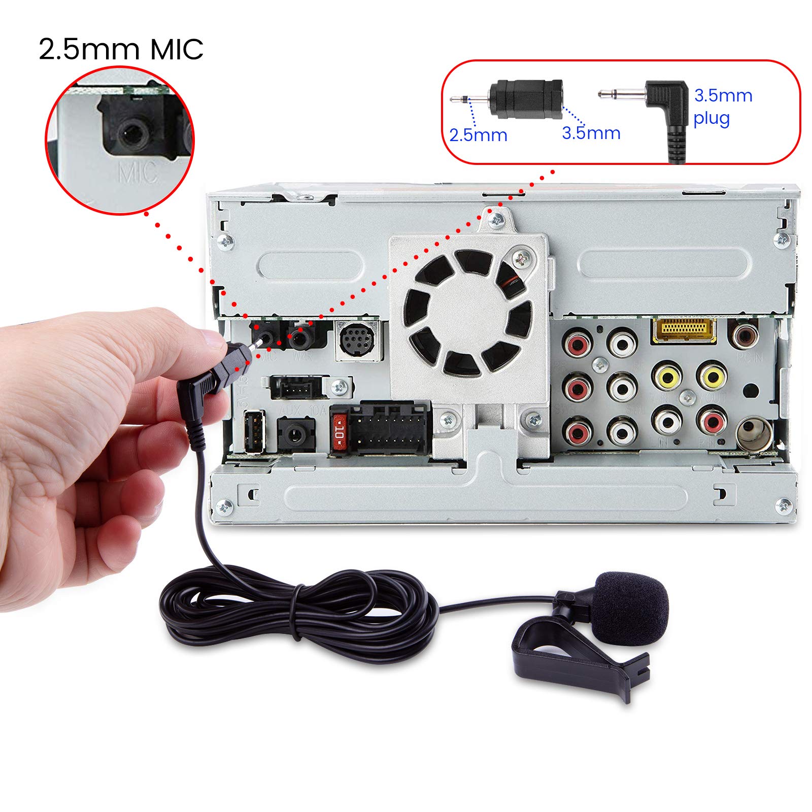 weishan car microphone visor clips included for stable mounting