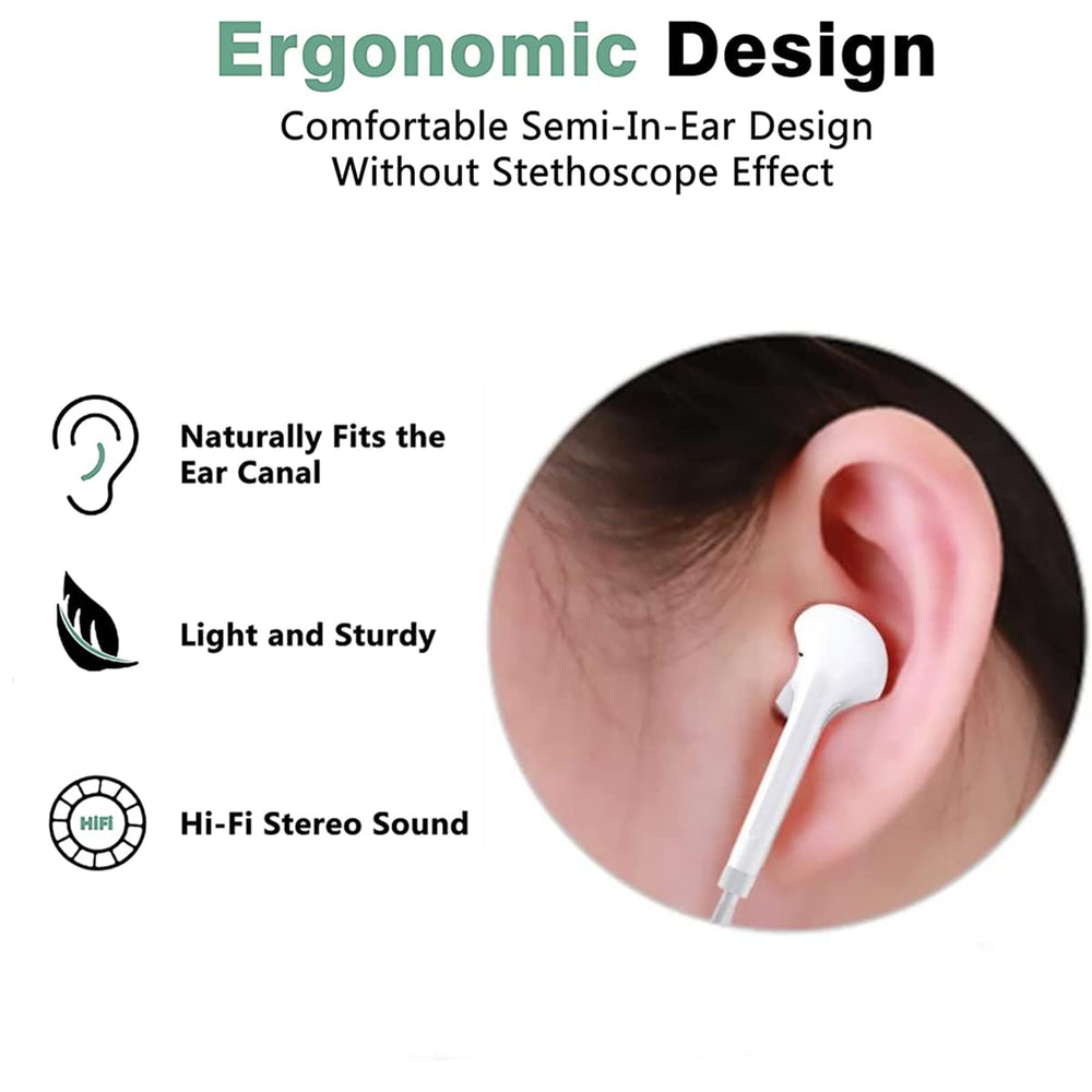 WEIZY Aux Earbuds built-in microphone for clear phone calls.