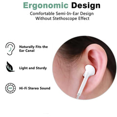 WEIZY Aux Earbuds built-in microphone for clear phone calls.