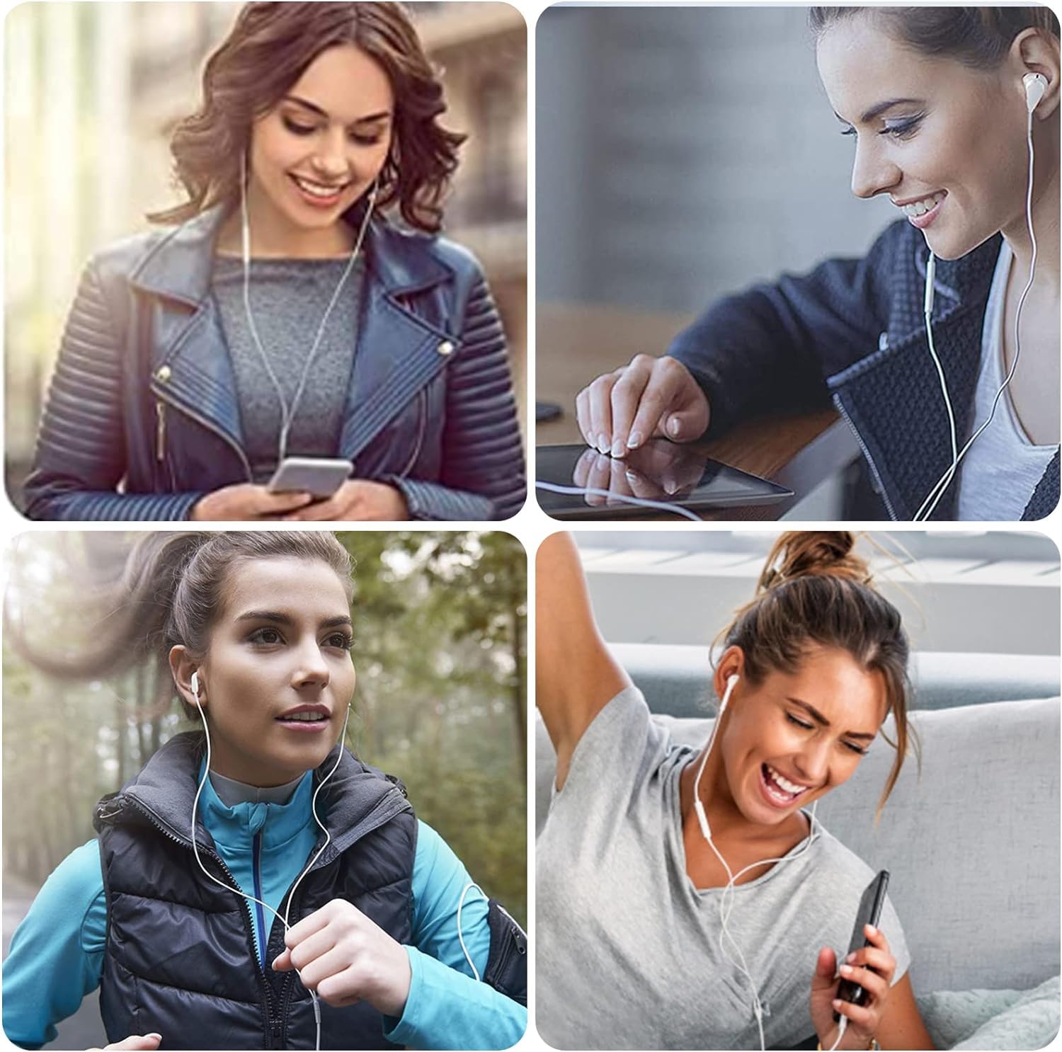 WEIZY Aux Earbuds soft TPU cable for durability.
