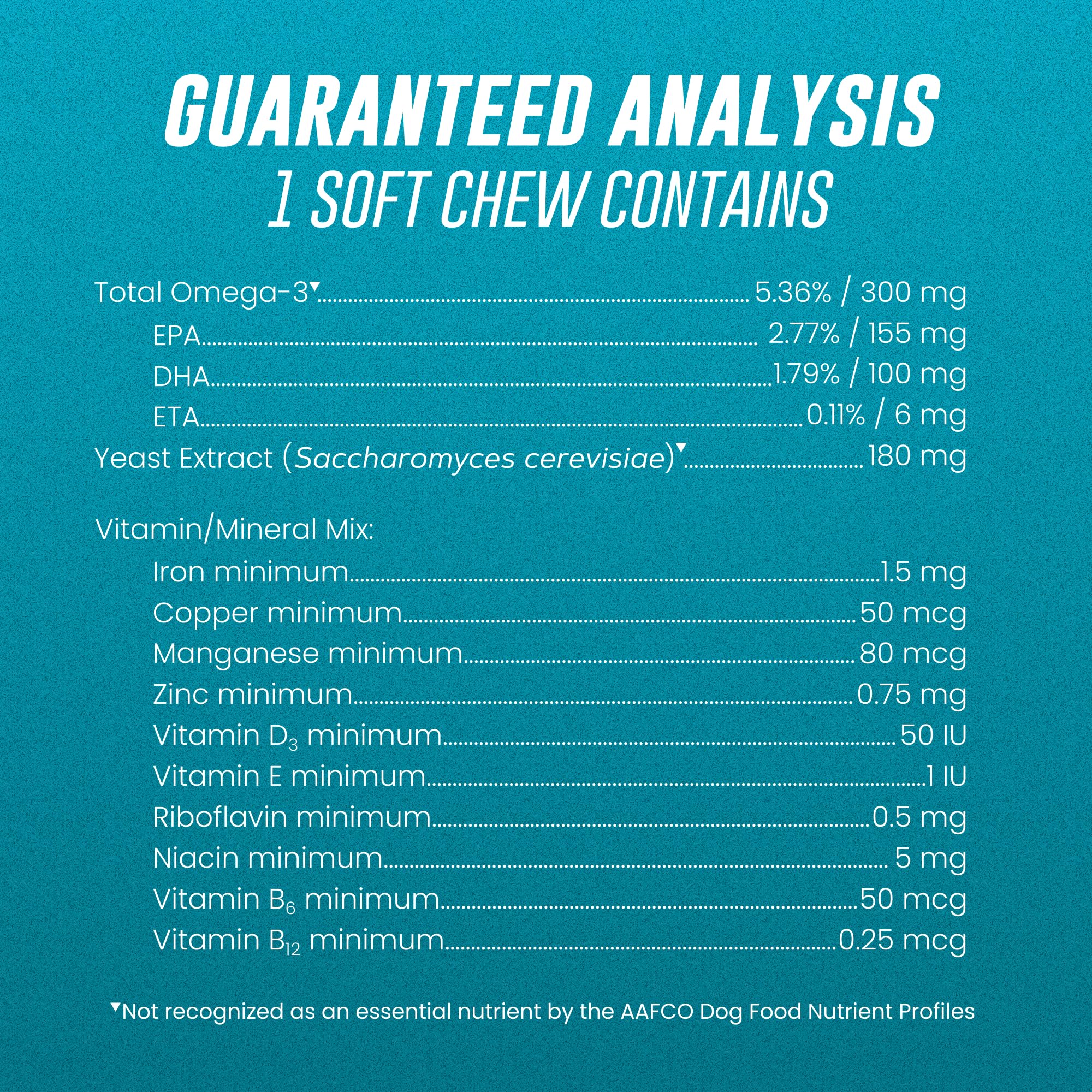 Welactin serving size information on bottle label.