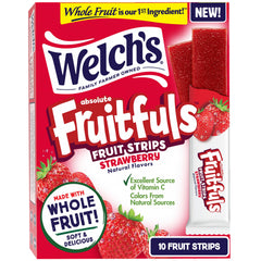 Welch's Absolute Fruitfuls strawberry strip for on-the-go snacking with a fruit-forward taste.