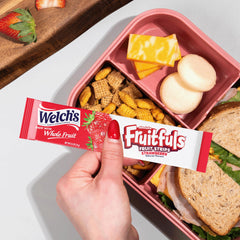 Welch's Absolute Fruitfuls strawberry strip—10-pack vegan and non-GMO convenient snack.