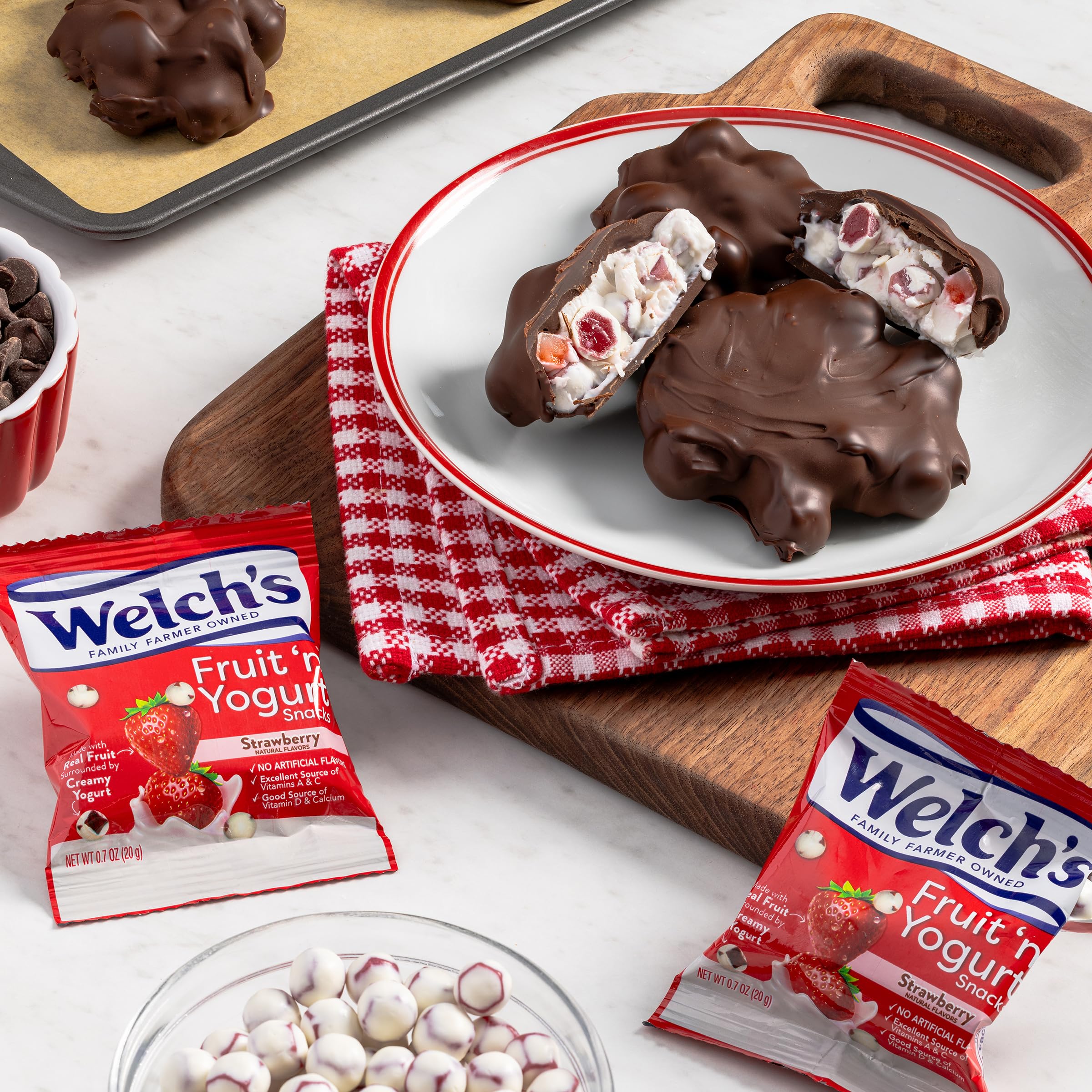 Whole fruit pieces wrapped in creamy yogurt for a satisfying bite