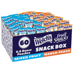 Welch's Fruit Snacks 60-pack box with mixed-fruit shapes for family snacking