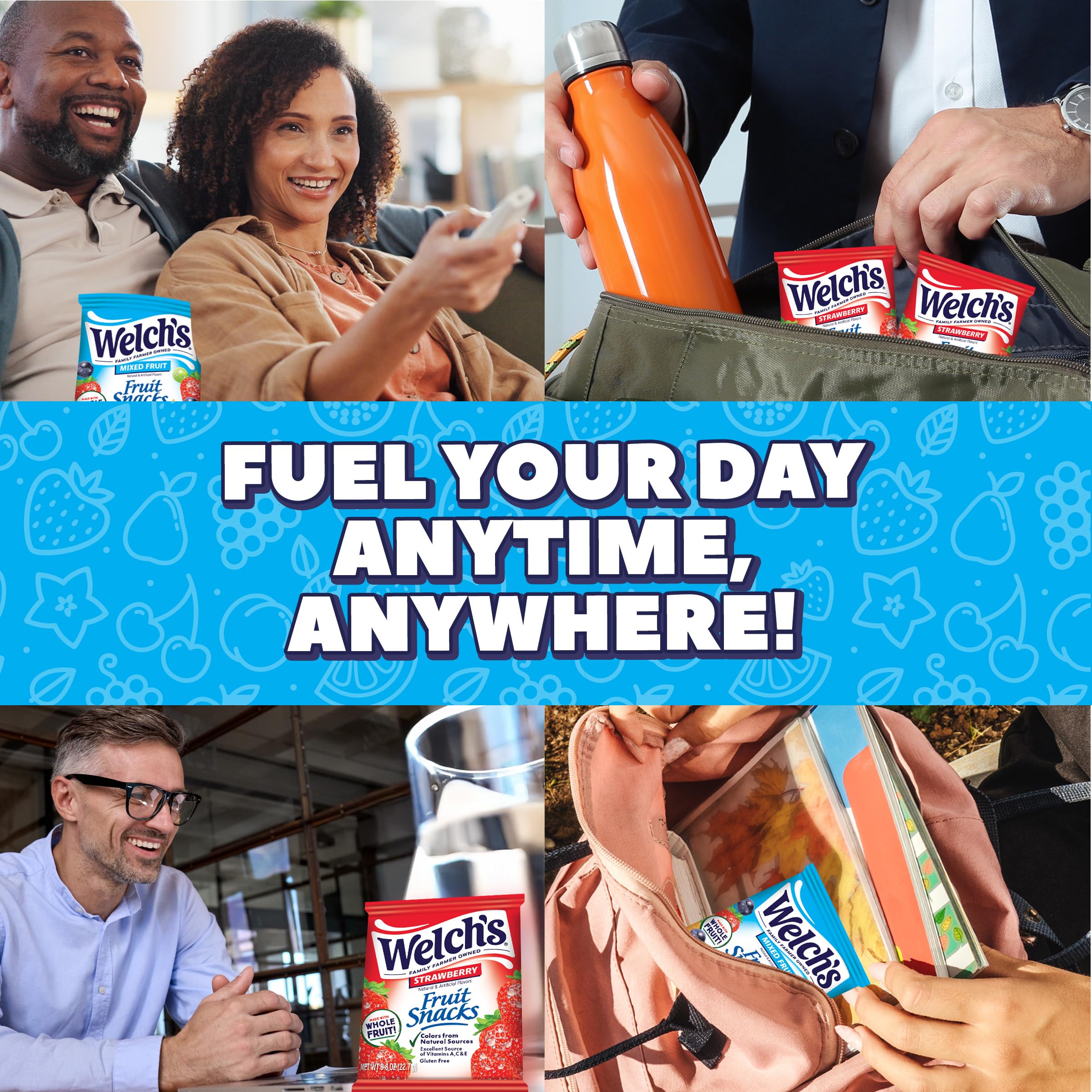 Welch's Fruit Snacks gluten free on the go, perfect for travel and school.