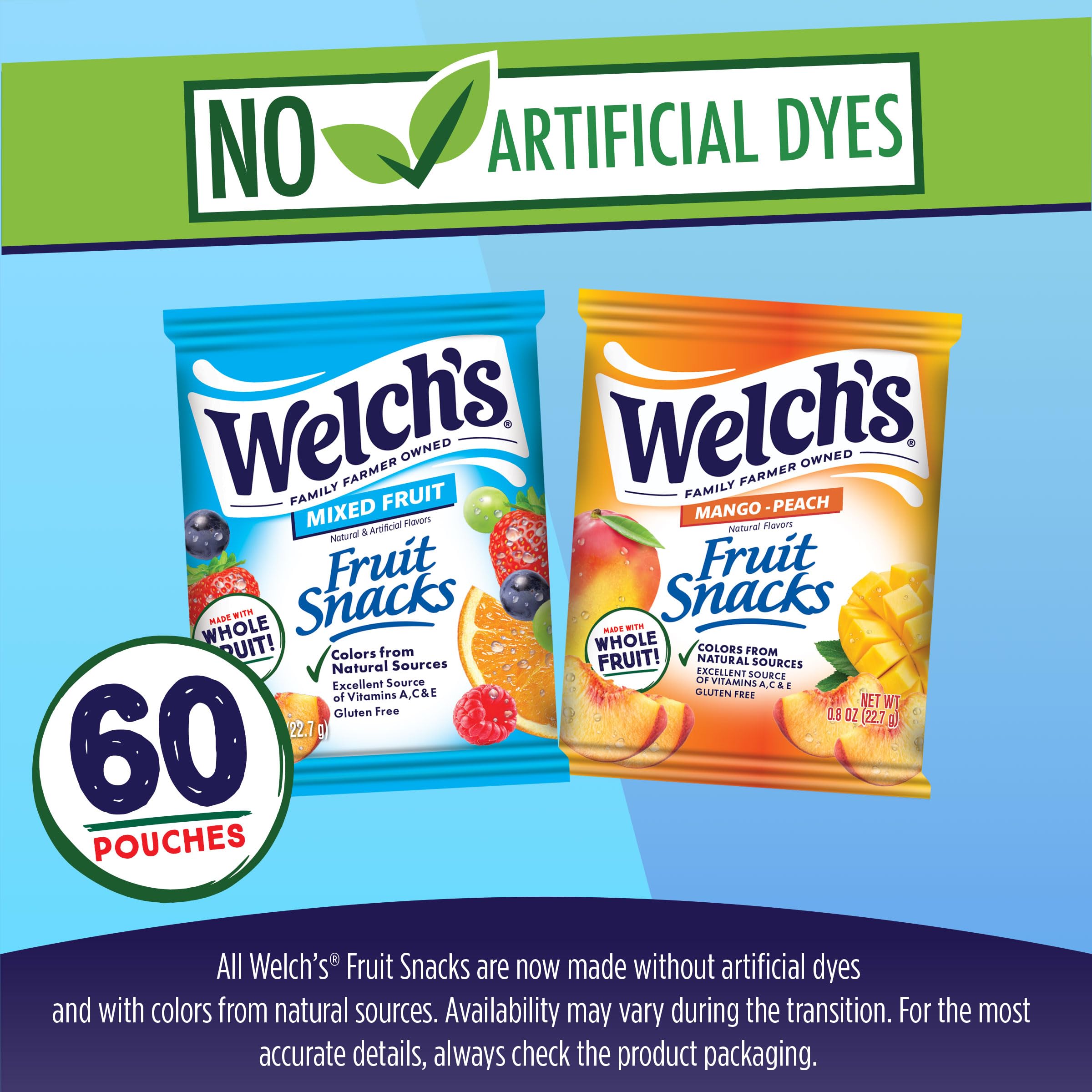 Welch's Mango Peach flavor snack for on-the-go energy