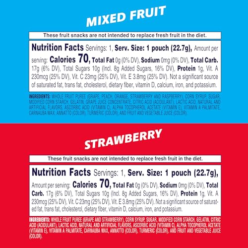 Welch's Fruit Snacks mixed fruit packs, bright and convenient for lunchboxes.