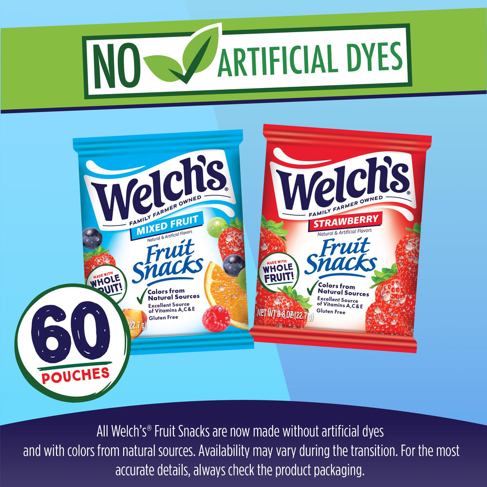 Welch's Fruit Snacks strawberry packs, a tasty quick energy bite for on the go.