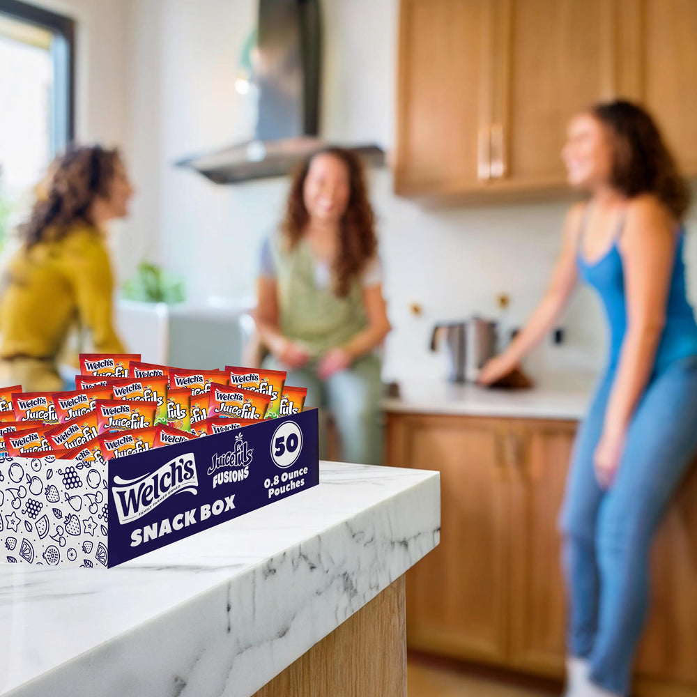 Welch's Juicefuls Fusions gluten-free and fat-free, made with real fruit.
