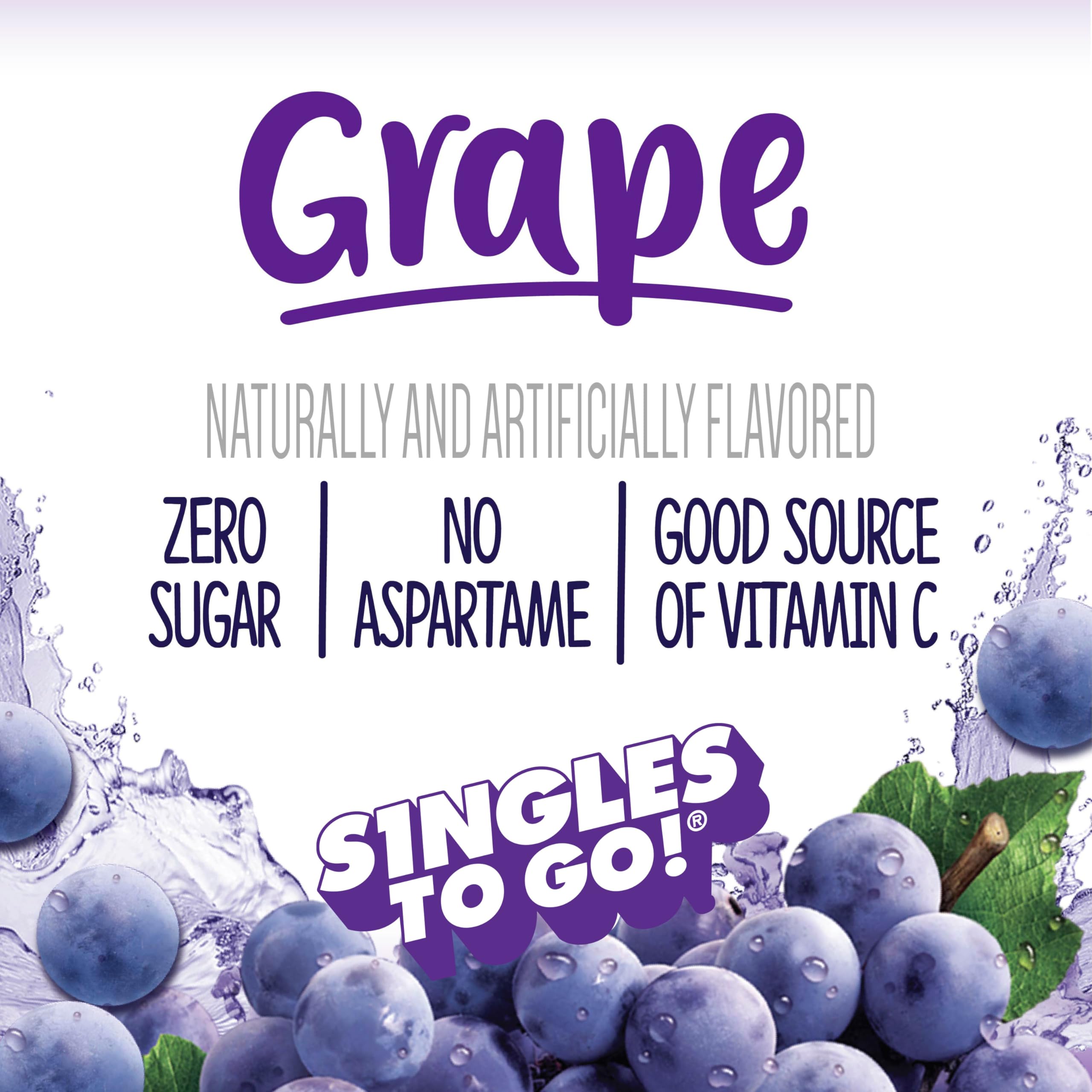Welch's Singles To Go grape label close-up showing flavor options.
