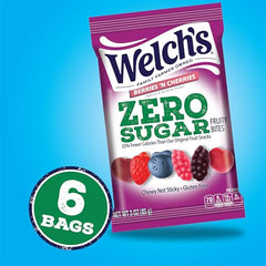 Welch's Zero Sugar Fruity Bites gluten-free label for mindful snacking.