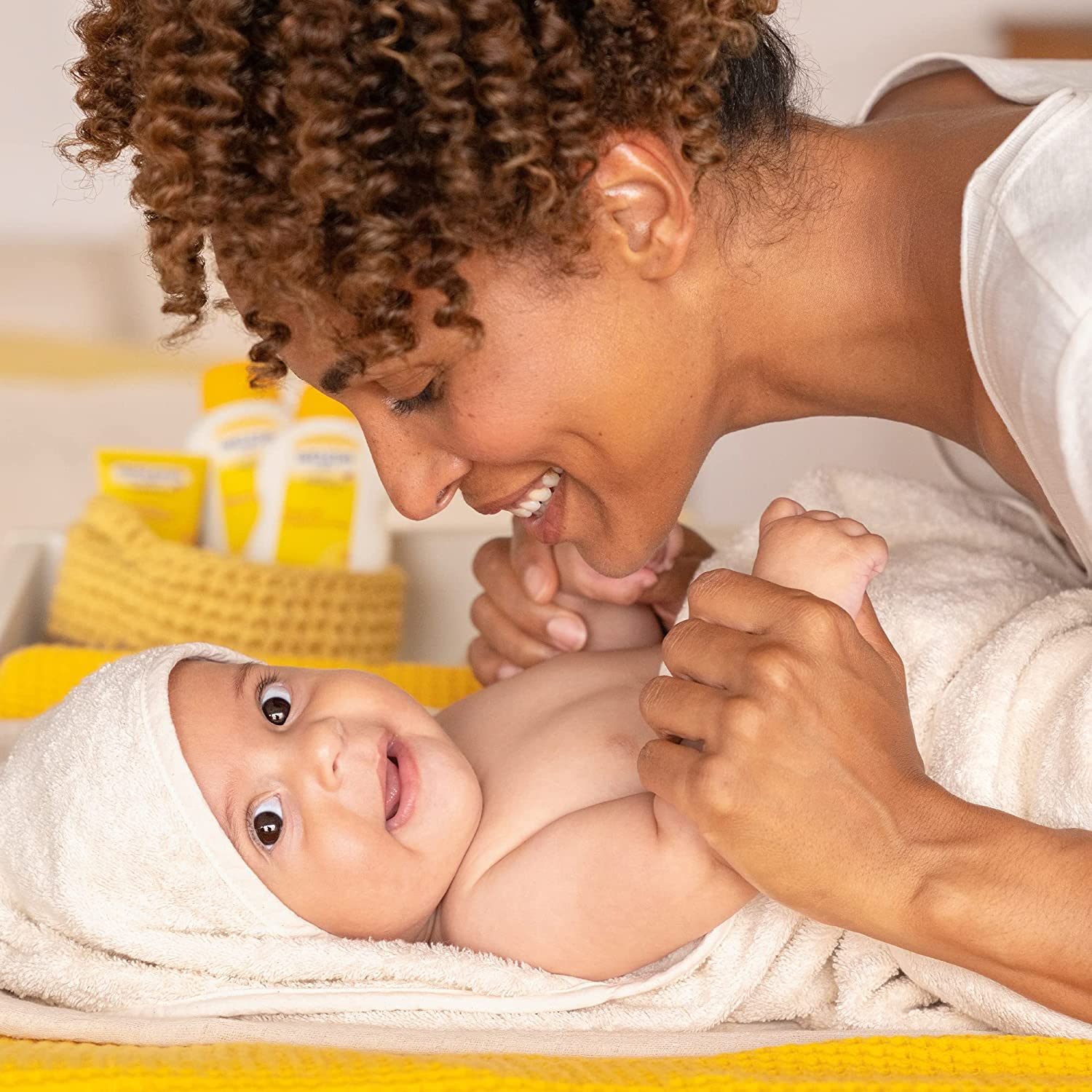 Barrier action of lanolin and zinc oxide in Weleda diaper cream.