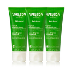 Weleda Skin Food Original 3-Pack packaging close-up for nourished skin routine.