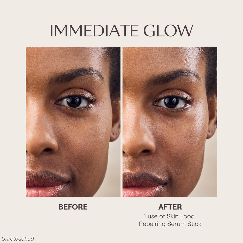 Weleda Skin Food Serum Stick demonstrating cica and ceramides supporting barrier health.