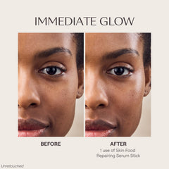 Weleda Skin Food Serum Stick demonstrating cica and ceramides supporting barrier health.
