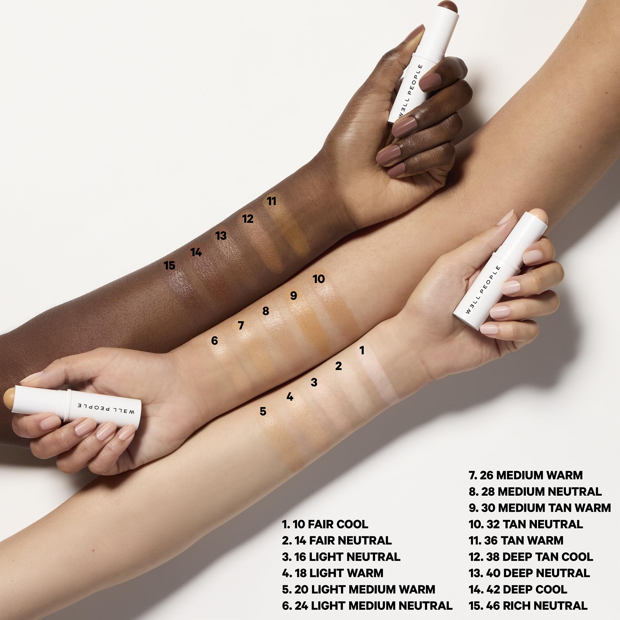 Application on face of Well People Supernatural Stick for spot coverage and blend.