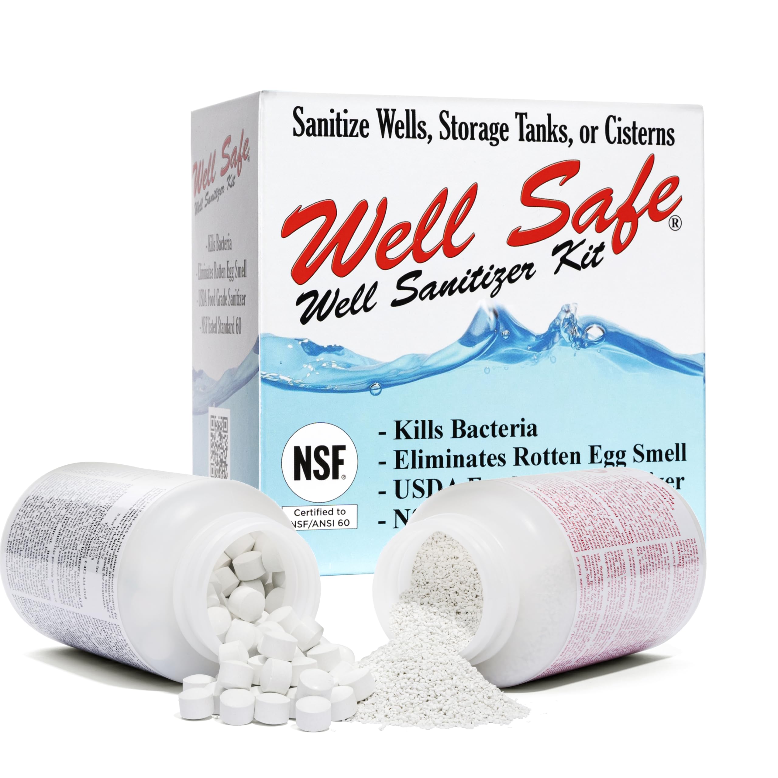 Well Safe pellets ready to treat an entire well system