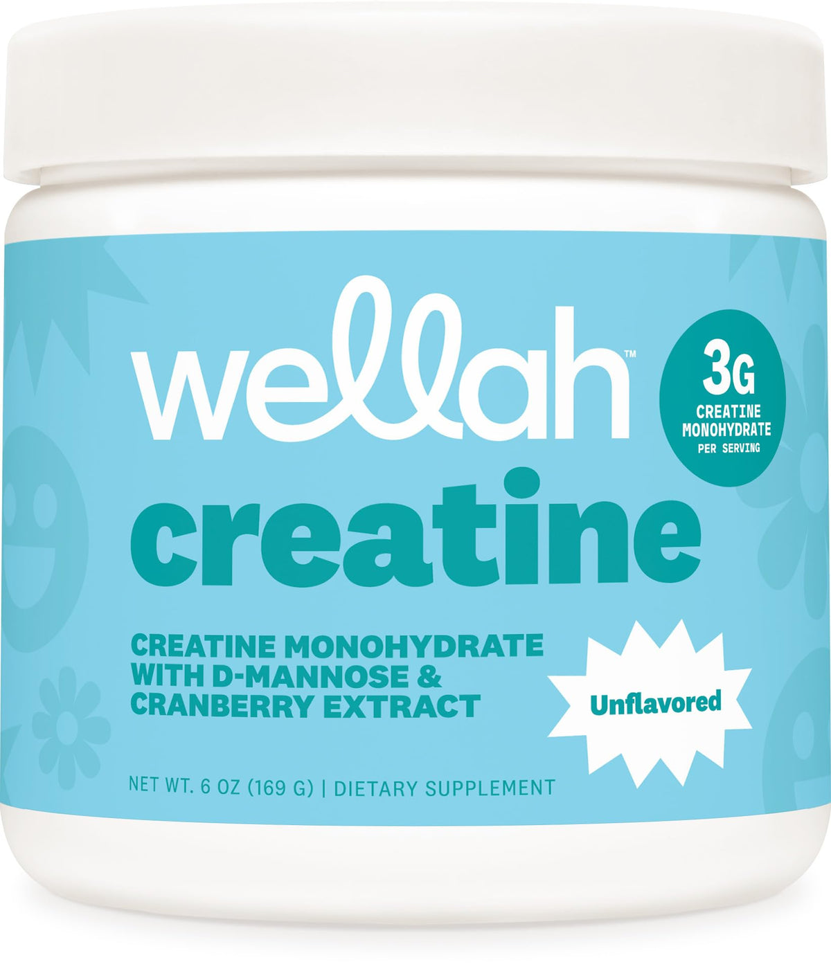 Wellah Creatine for Women bottle front, a reliable workout companion