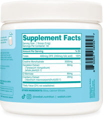 Wellah Creatine for Women powder being mixed into a drink for quick consumption