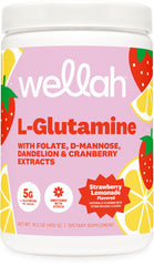 Wellah L-Glutamine Strawberry Lemonade bottle ready for daily use