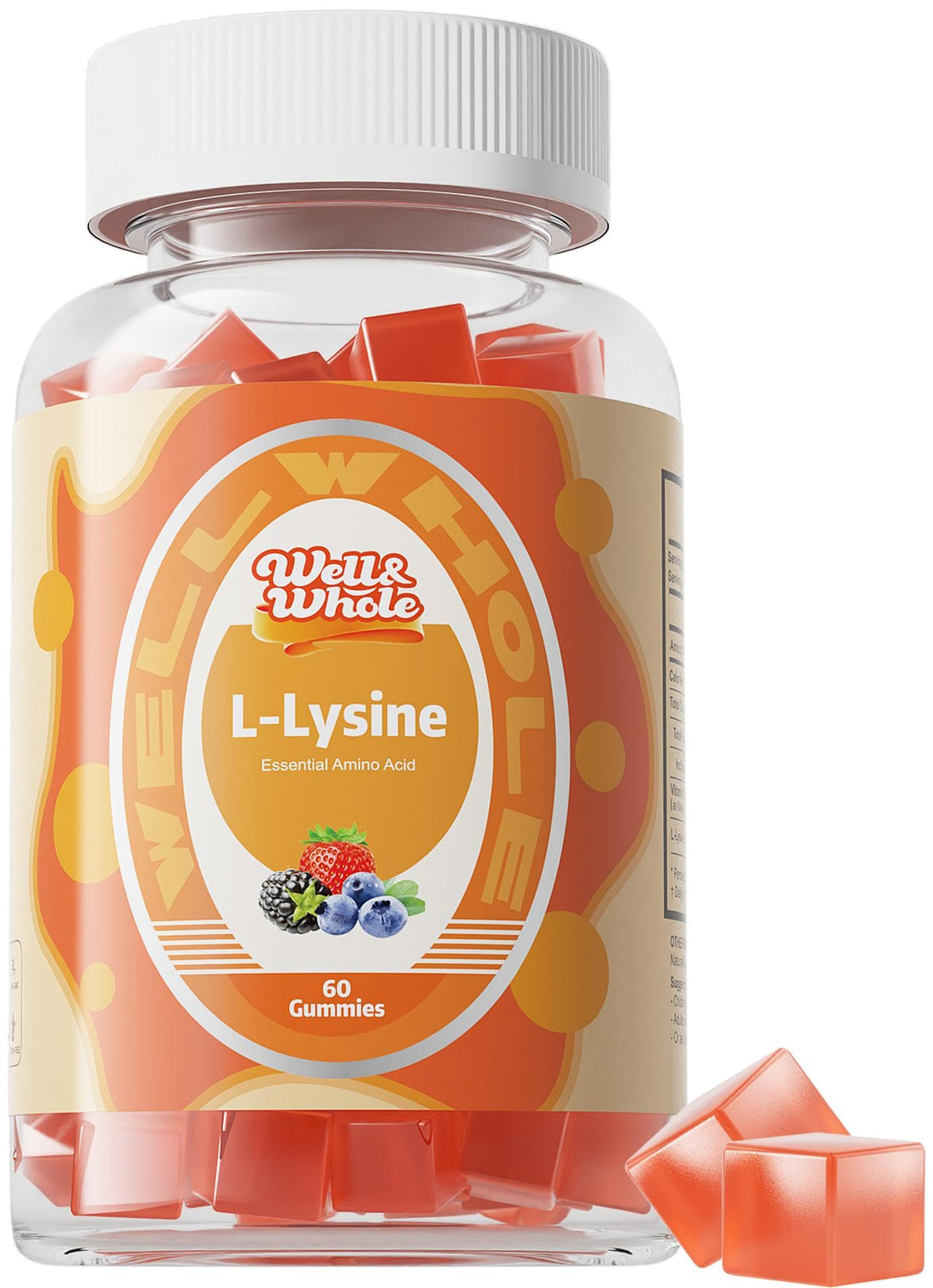 Well&Whole L-Lysine Gummies bottle front for easy daily wellness
