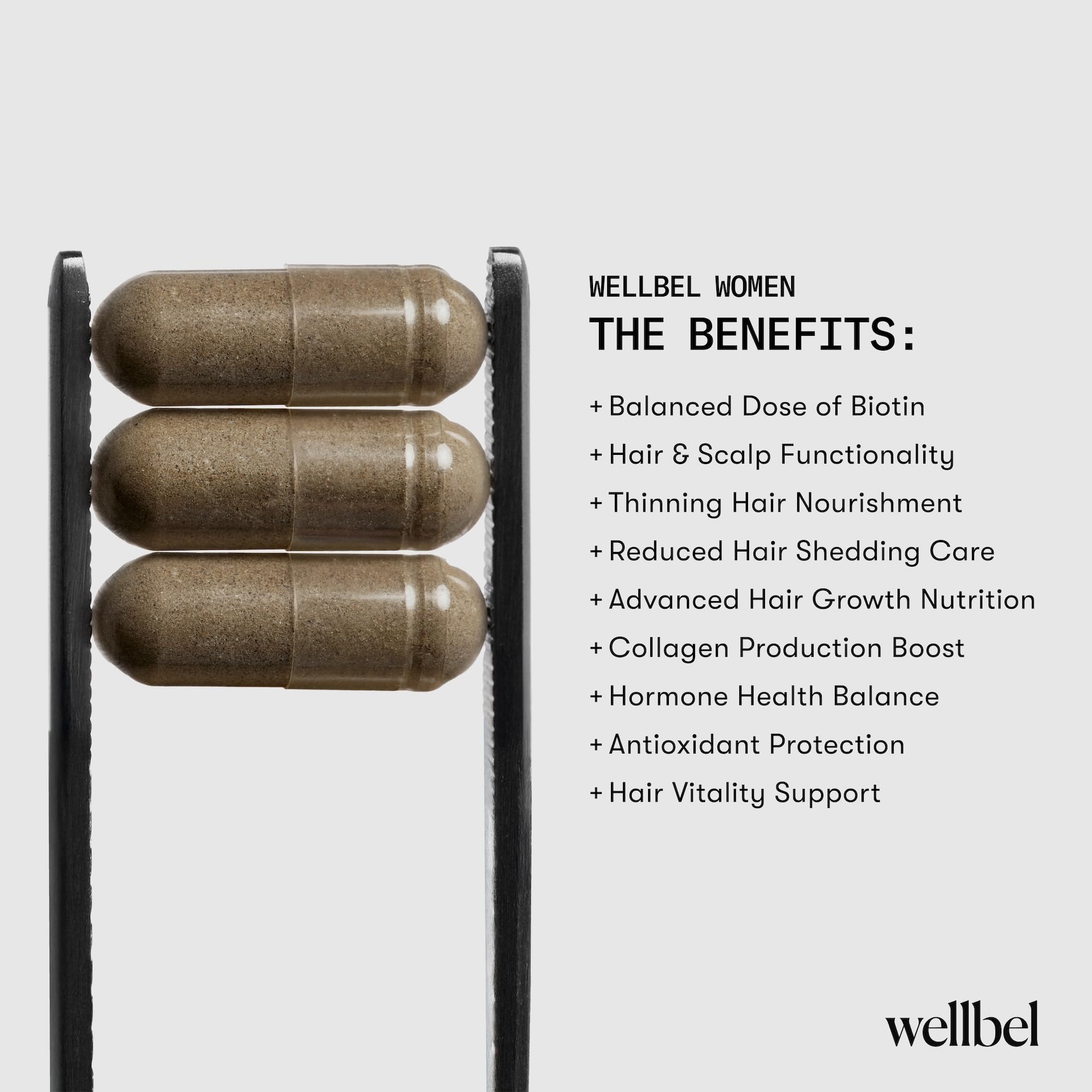 Vegan and gluten-free branding icons on WELLBEL packaging.