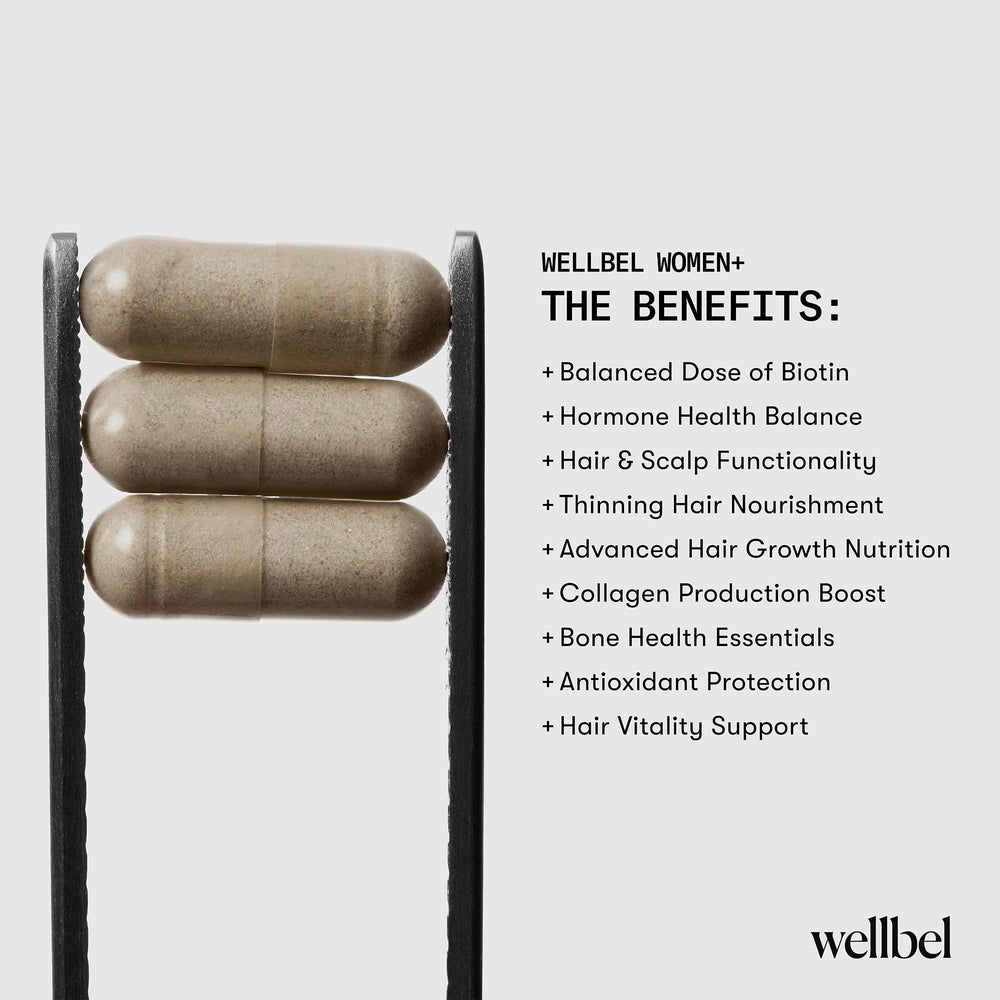 WELLBEL Women+ hair-skin-nails visual hints at beauty benefits
