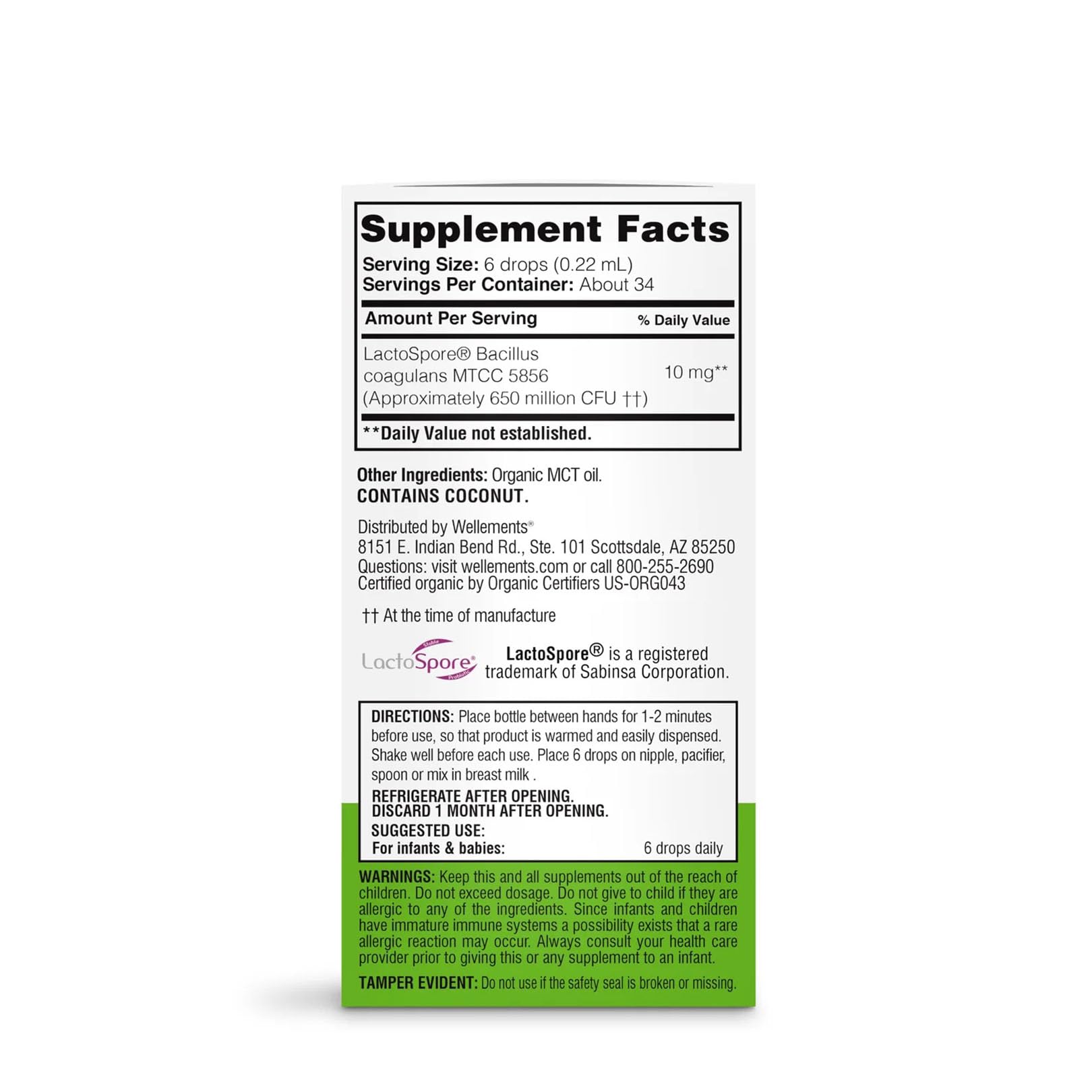Wellements certifications badge highlights USDA Organic and Non-GMO.