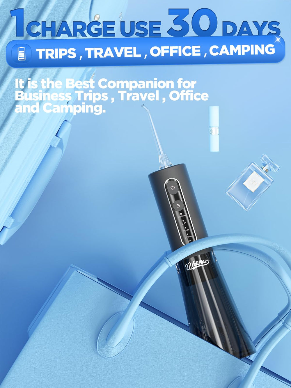 WELLFINE USB charging included for convenient power on the go.