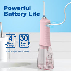 WellLeo flosser with 300ml reservoir reduces refills during sessions.